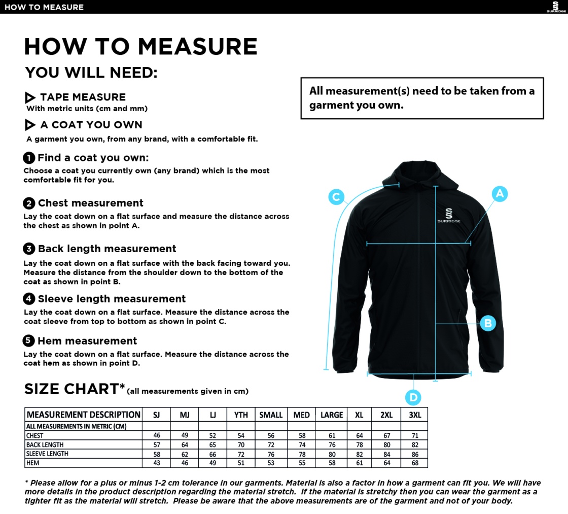 ISLE OF MAN CA Dual Elite 1/4 Zip Hoody / Rain Jacket : Black - Size Guide