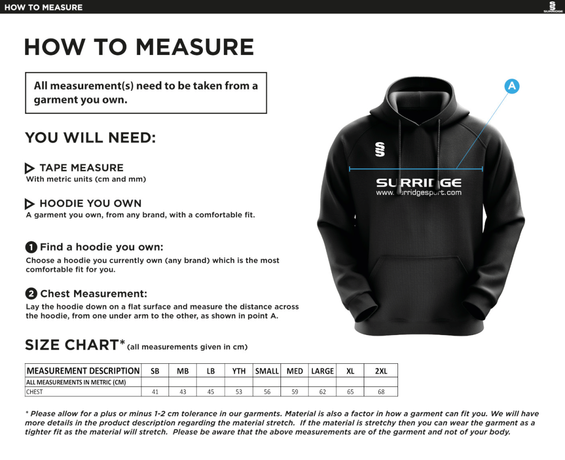 ISLE OF MAN CA - BLADE HOODY - Size Guide
