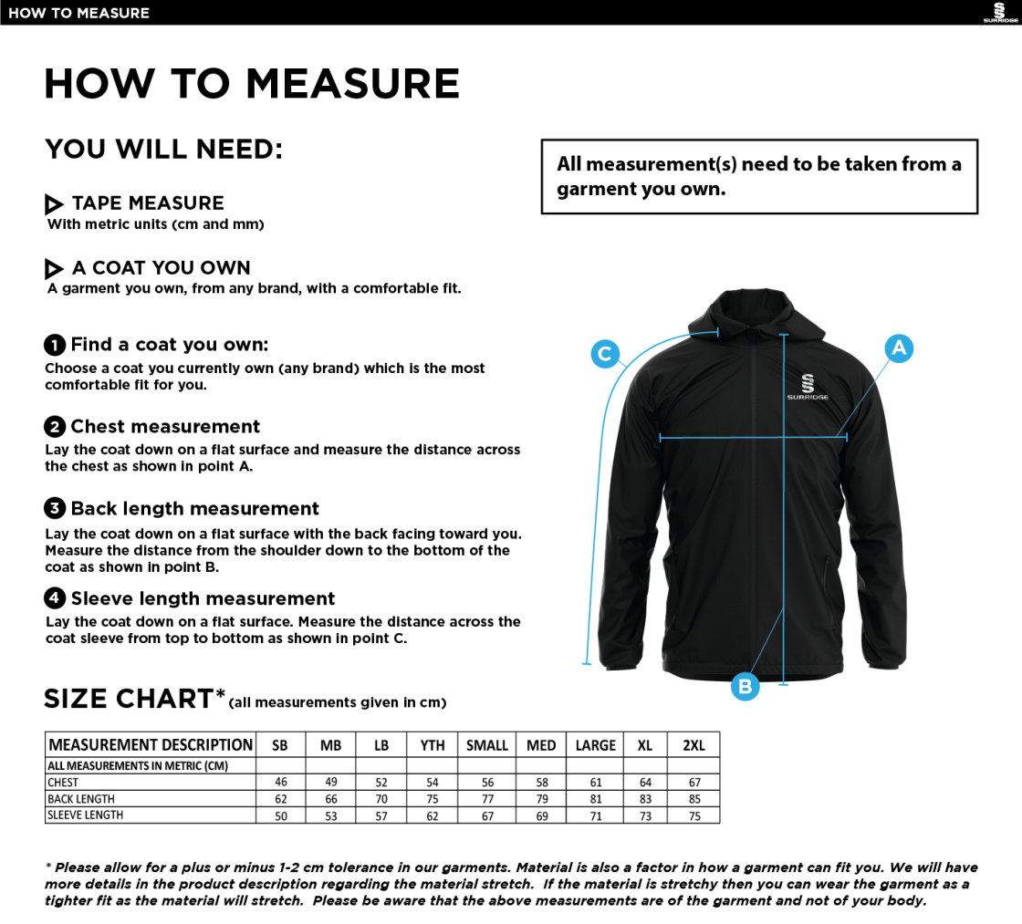 ISLE OF MAN CA Dual Elite 1/4 Zip Hoody / Rain Jacket : Black - Size Guide