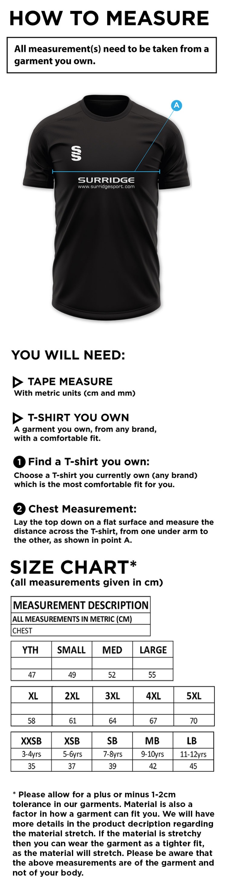 ISLE OF MAN CA - BLADE POLO SHIRT - Size Guide