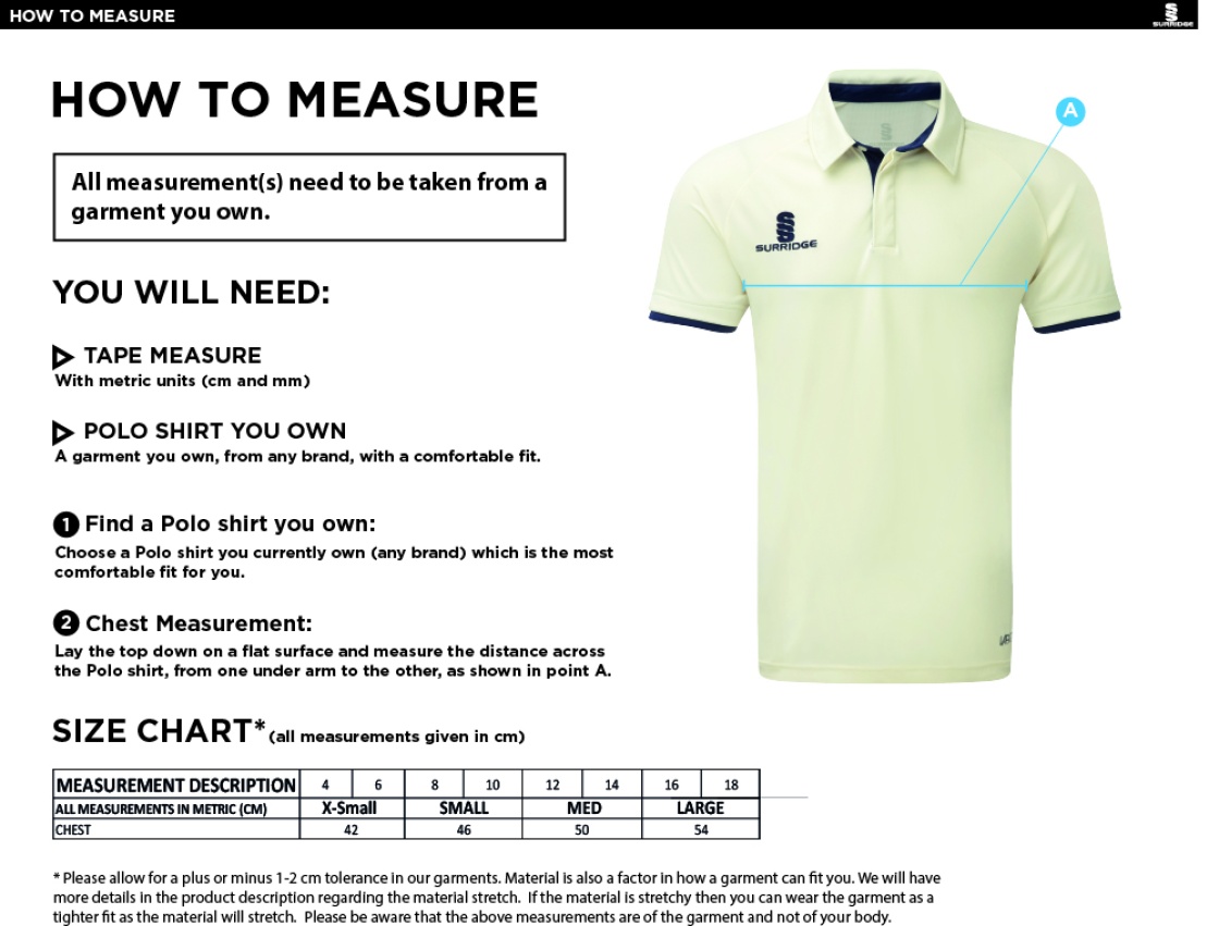 isle of man ca Dual Cricket Shirt Short Sleeve Womens - Size Guide
