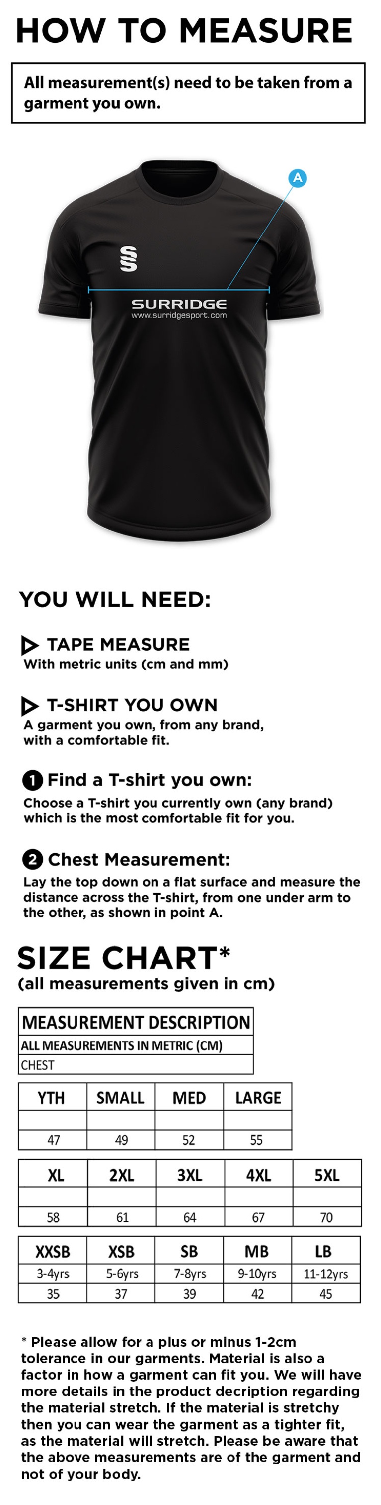ISLE OF MAN CA - BLADE POLO SHIRT - Size Guide