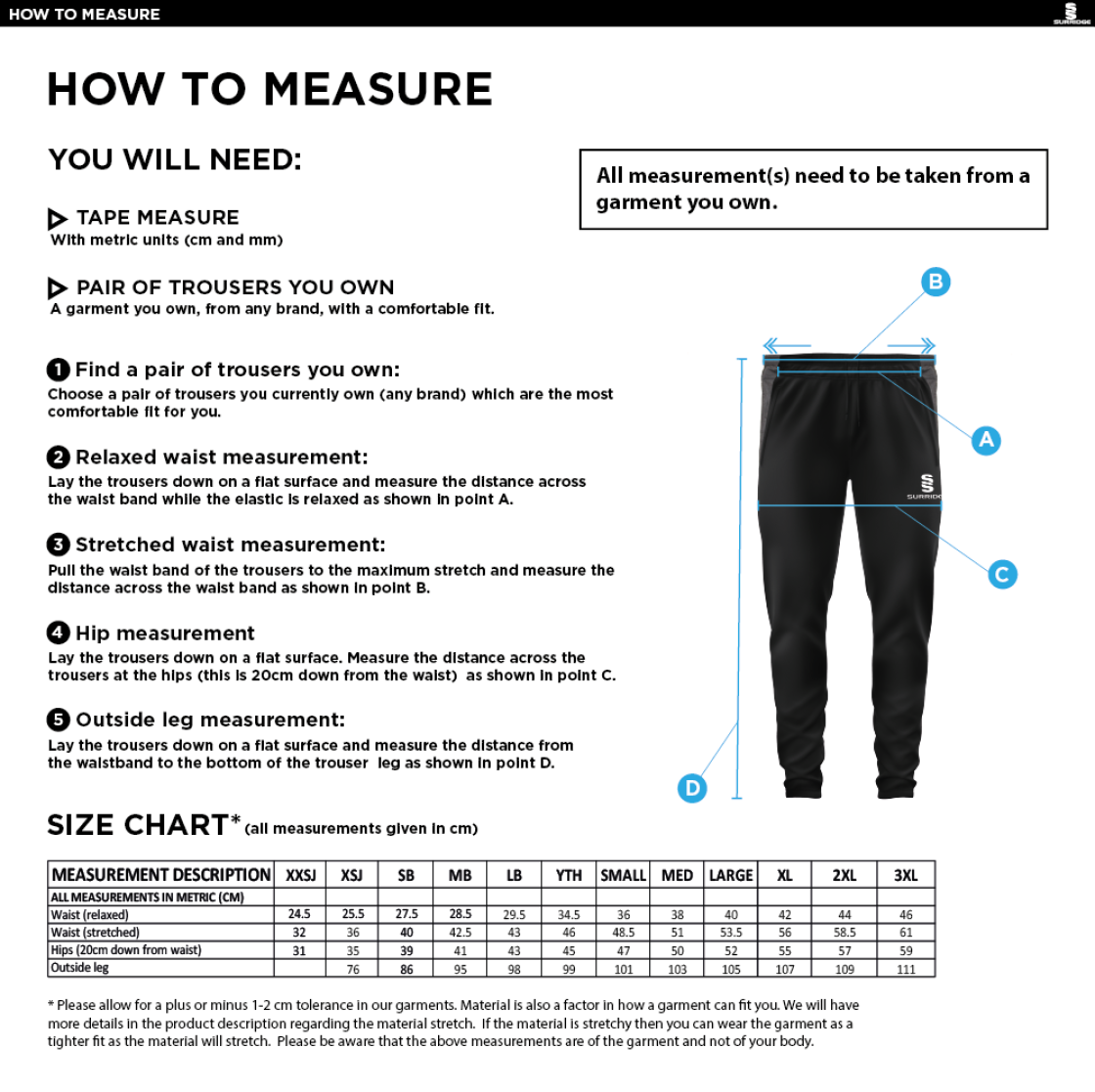 ISLE OF MAN CA - TEK SKINNY PANTS - Size Guide