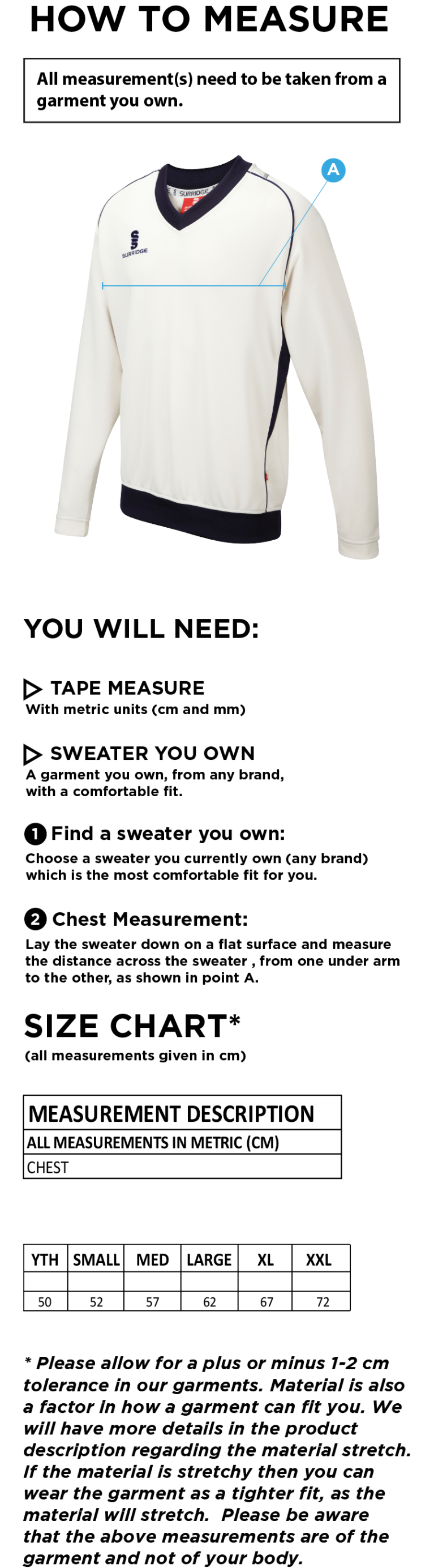 ISLE OF MAN CA - LONG SLEEVE SWEATER - Size Guide