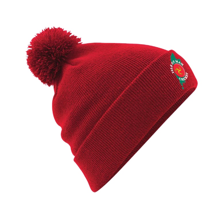 ISLE OF MAN CA Original Pom Pom Beanie : Red