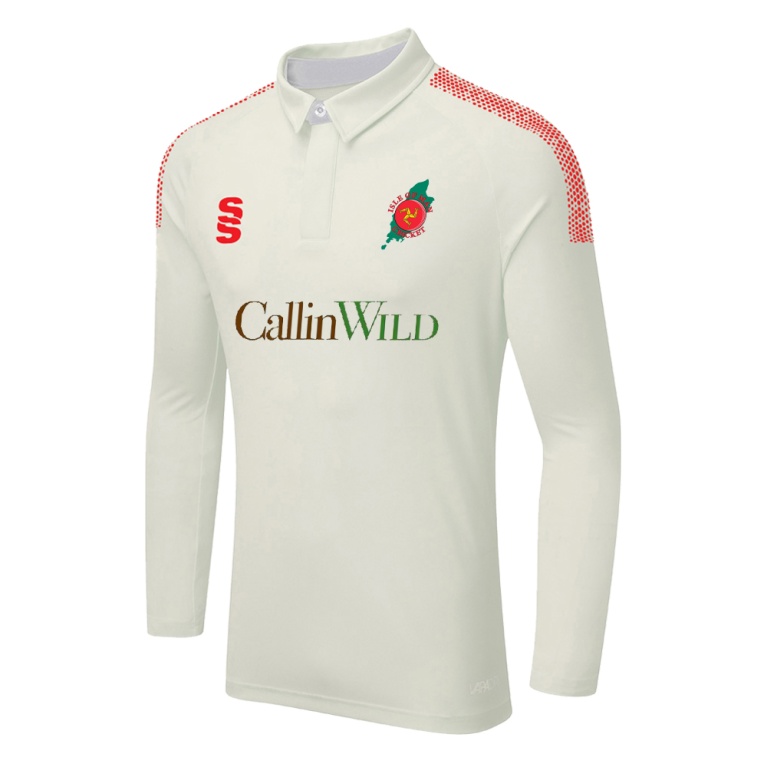 ISLE OF MAN CA DUAL LONG SLEEVE CRICKET SHIRT (WOMENS)-Ivory